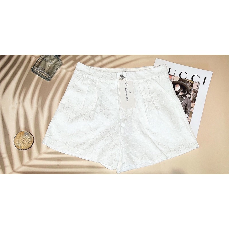 Quần Sooc Gấm GC ⚡️ẢNH THẬT 100% ⚡️ Dập Ly Đều 2 Bên , Ống Rộng Lưng Cao , Phong Cách Sành Điệu , Chất Liệu Cao Cấp