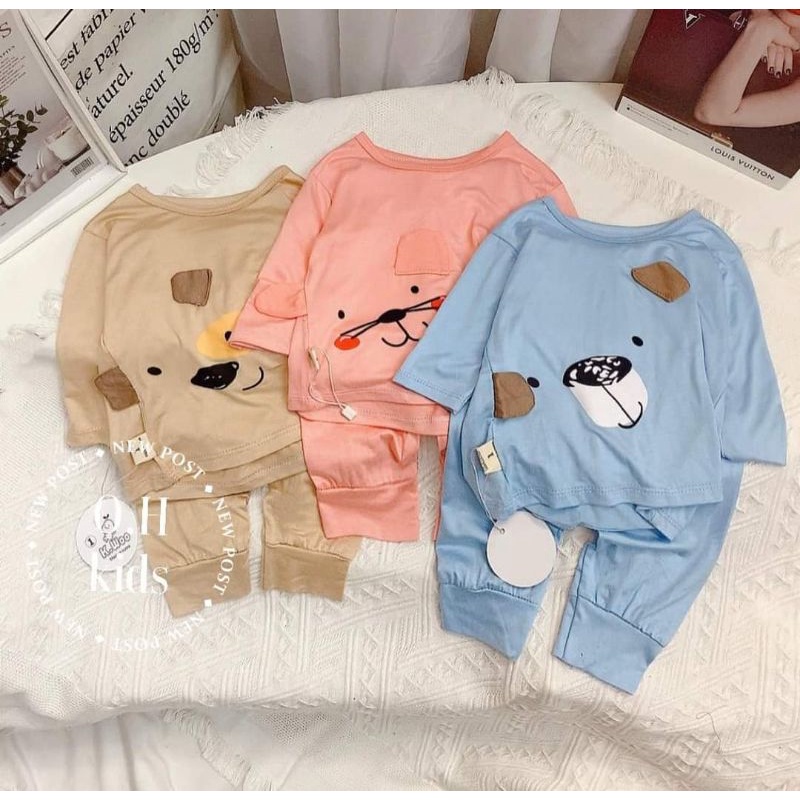 Set Bộ Dài Tay KWOO thun lạnh hình thú cho bé