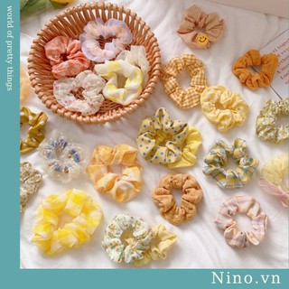Dây Buộc Tóc, Cột Tóc Scrunchies, Dây Buộc Tóc Vải, Phong Cách Hàn Quốc