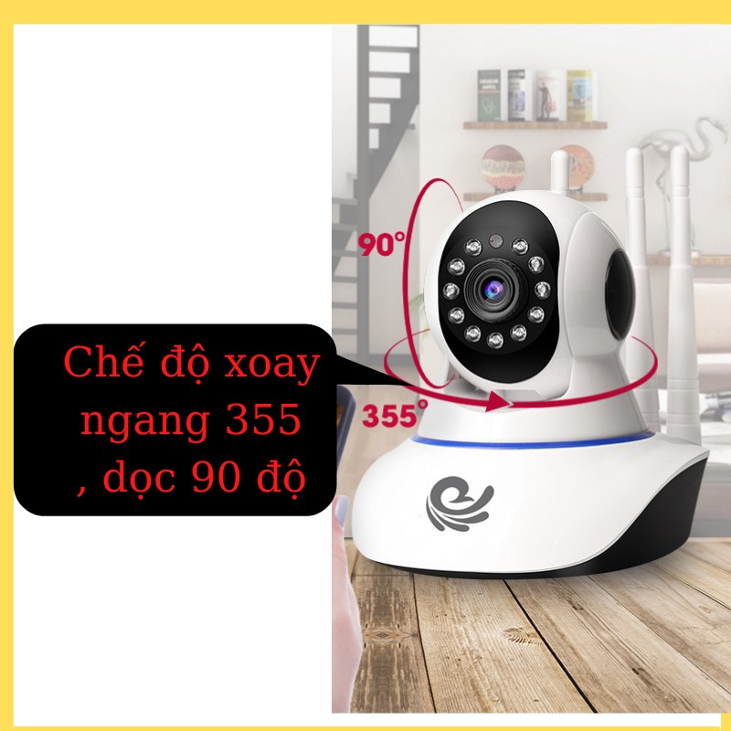 Camera Wifi An Ninh Trong Nhà CC1021, Camera Sử Dụng Phần Mềm Carecam Pro, Xoay Theo Chuyển Động