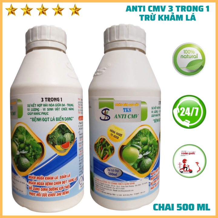 Chế Phẩm TRỪ KHẢM LÁ XOĂN NGỌN ANTI CMV 3 TRONG 1 - Chai 500ml