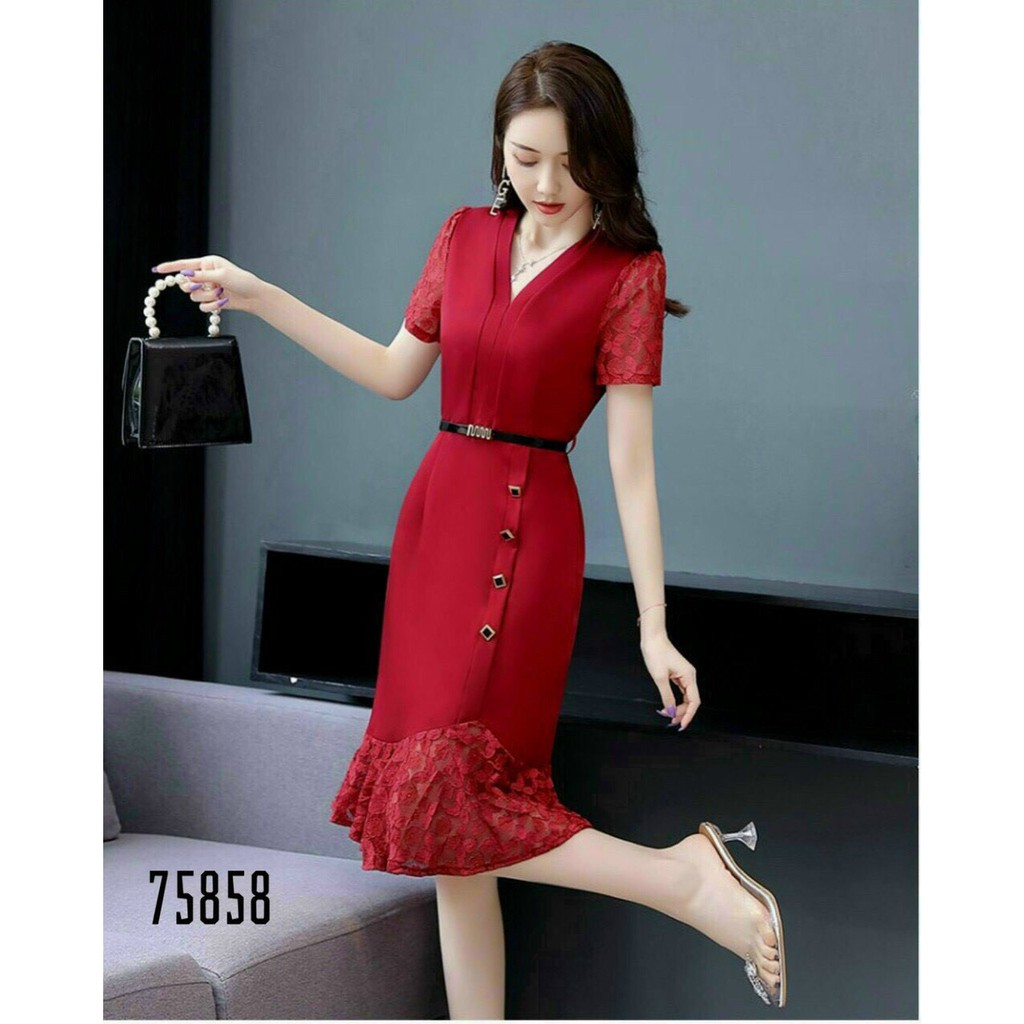 ĐẦM VOAN LỤA ÔM NỮ SIÊU XINH KÈM NỊT TÔN DÁNG CHO QUÝ CÔ