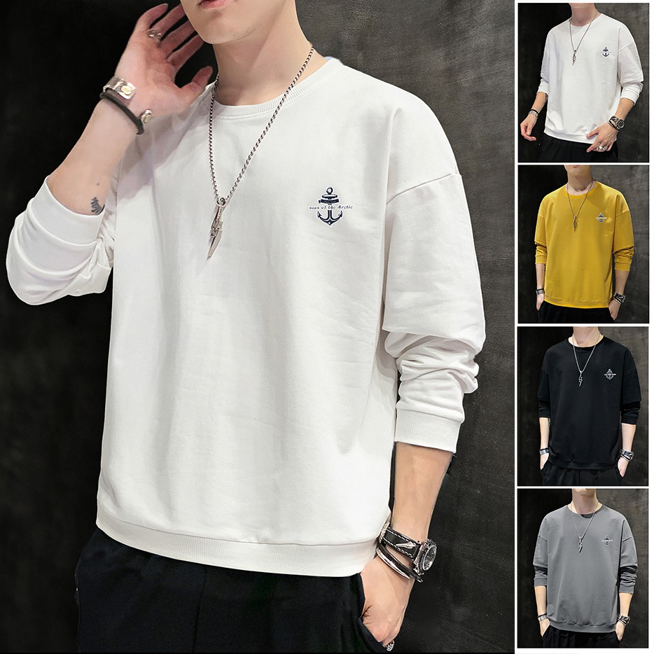 Áo Thun Nam Dài Tay Thời Trang Basic In Họa Tiết Mỏ Neo Tinh Tế Zenkonam MEN TOP 209