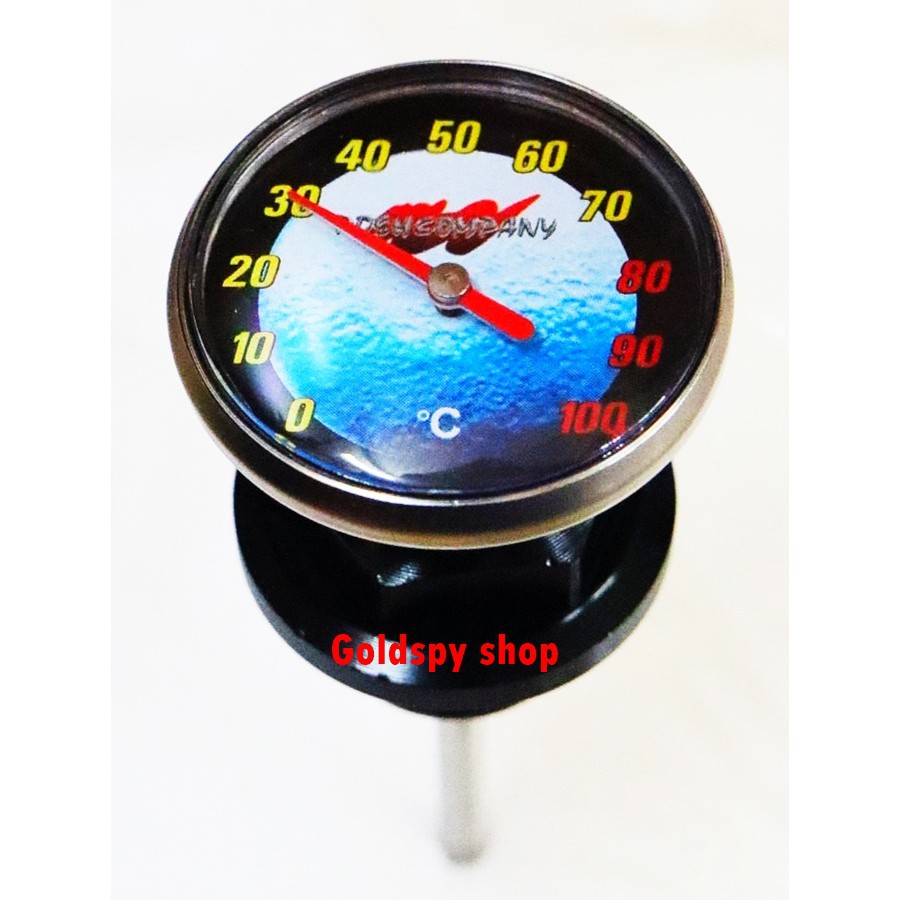 Ty thăm nhớt nhôm CNC - Ốc thăm dầu có nhiệt kế đo nhiệt độ dầu động cơ