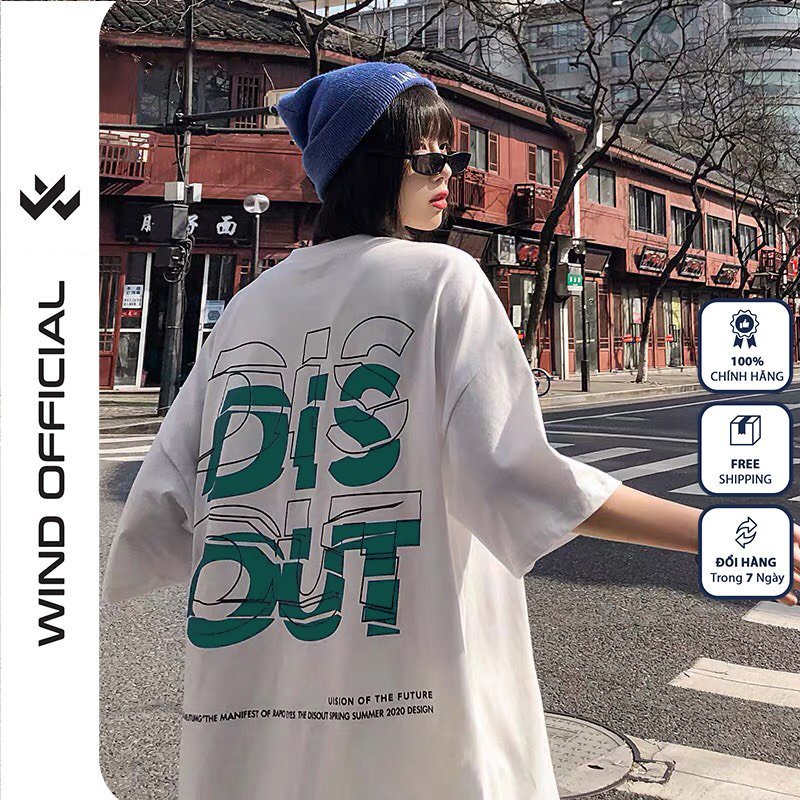 Áo phông tay lỡ WIND unisex form rộng DISOUT thời trang nam nữ oversize ulzzang