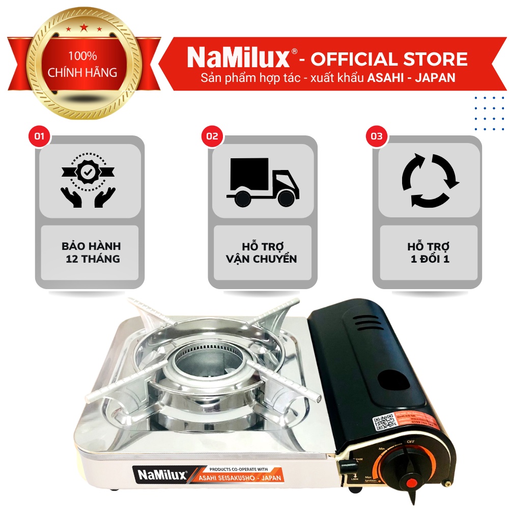 Bếp Gas Mini NaMilux NH-032PS│Đầu Đốt Cyclone│Tiết Kiệm Gas│Van Ngắt Gas An Toàn│Công Suất 2.4Kw │Hàng Chính Hãng