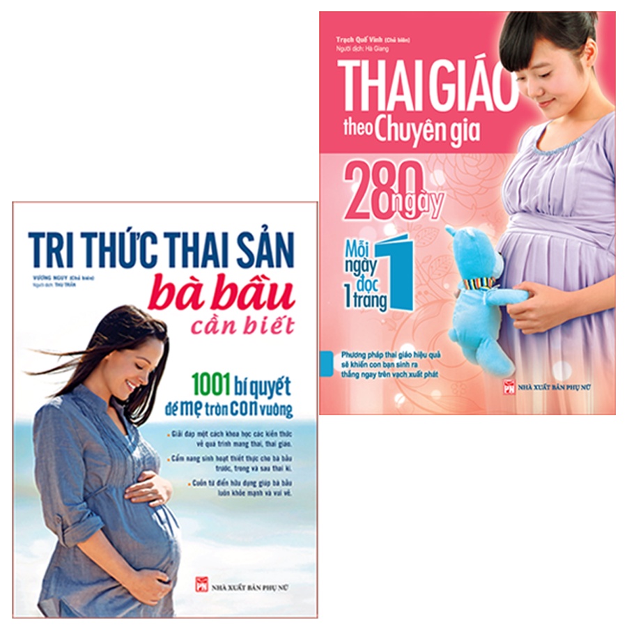 Sách - Combo 2 Cuốn Thai Giáo Theo Chuyên Gia 280 Ngày + Tri Thức Thai Sản Bà Bầu Cần Biết