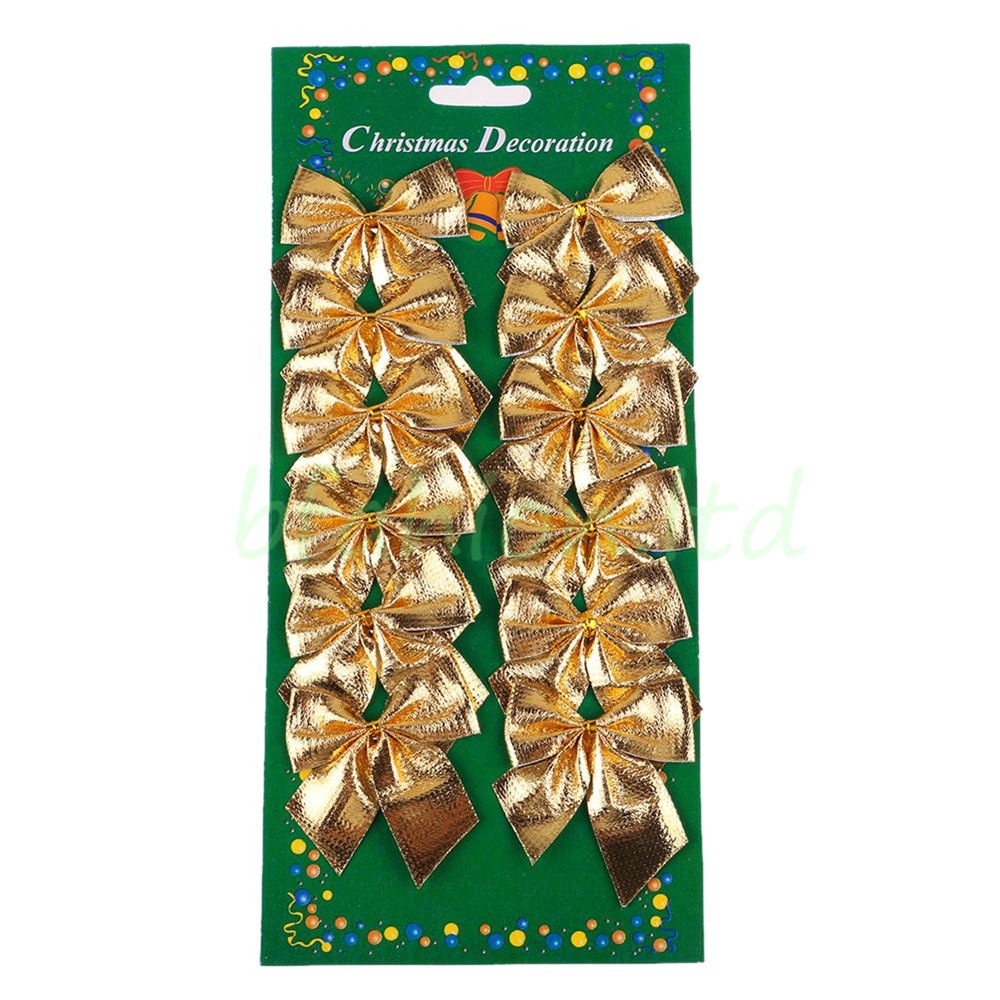 Nơ Treo Trang Trí Cây Thông Noel Màu Vàng Đỏ