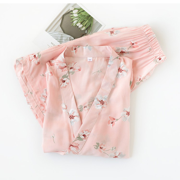 Bộ Ngủ Đùi Kimono Nhật 99% Viscose Mát Nhẹ  Ivysweethome 257