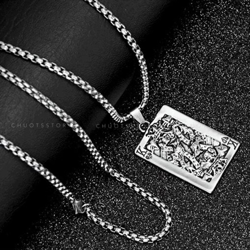 Vòng cổ nam titan hình lá bài, dây chuyền nam nữ unisex cá tính- VCT0008 - ChuotsStory
