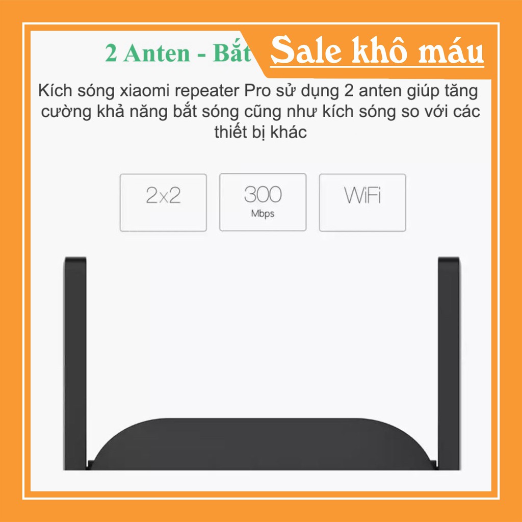 Kích Sóng Wifi Xiaomi Repeater Pro 2 Râu - Hàng Chính Hãng