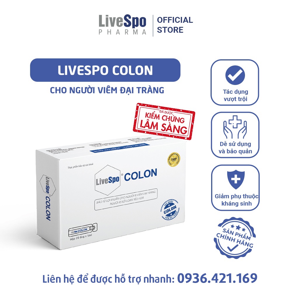 Men vi sinh LiveSpo Colon 60 tỷ bào tử lợi khuẩn cho người viêm đại tràng