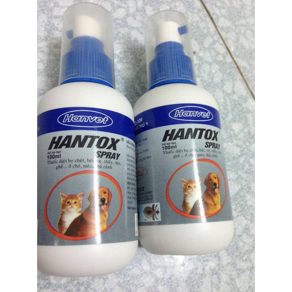 thuốc xịt ve rận chó mèo hantox spray 100ml