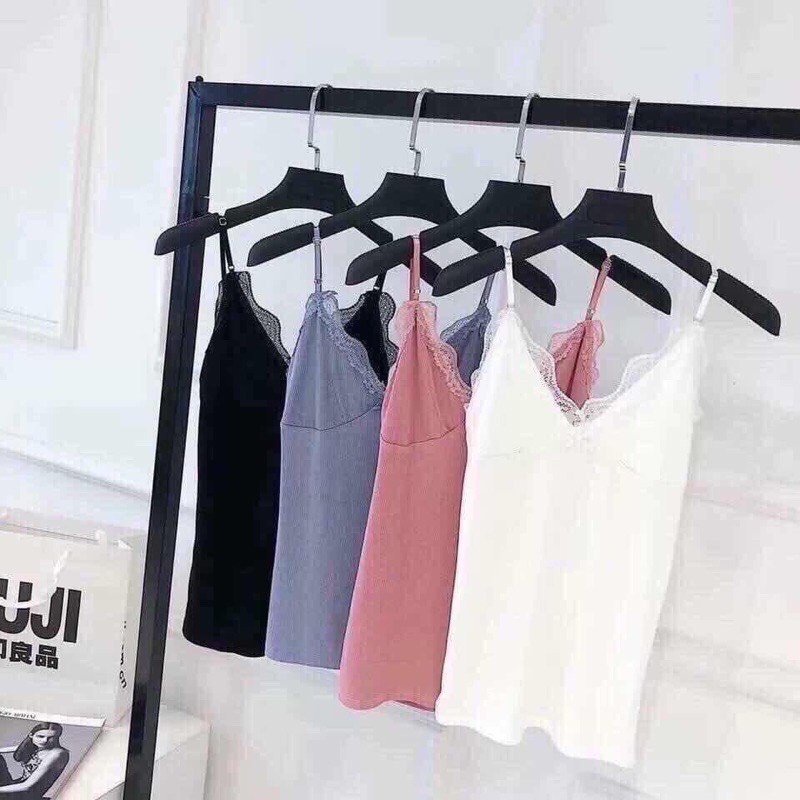 Đồ ngủ sexy / ĐỒ NGỦ 2 DÂY VIỀN REN, CHẤT LIỆU THUN BORIP CAO CẤP, KÈM QUẦN ĐÙI SIÊU DỄ THƯƠNG, FREESIZE DƯỚI 60kg Sexy_ | BigBuy360 - bigbuy360.vn