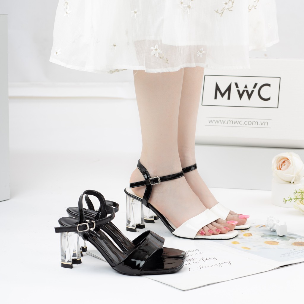 Giày Cao Gót Nữ MWC Đế Thuỷ Tinh 7CM Quai Ngang Thanh Lịch NUCG -3967