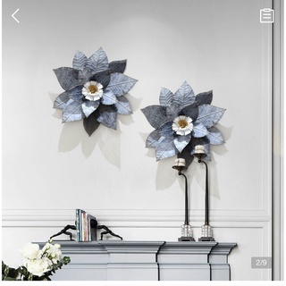 [ HÀNG NHẬP KHẨU ] Tranh Sắt Treo Tường Nghệ Thuật, Tranh Decor Trang Trí Hoa Xám -Kt 60cm