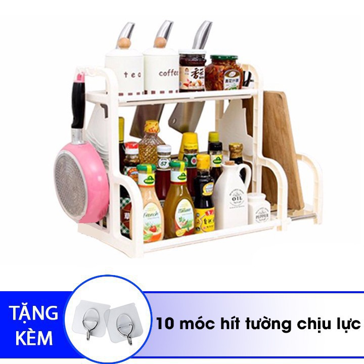 Kệ đựng nhà bếp chữ B + Tặng 10 móc treo hít tường chịu lực