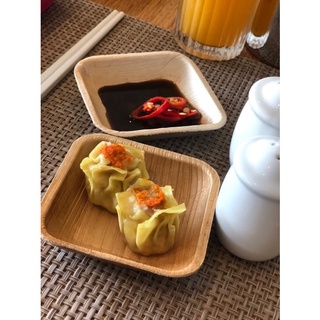 Set 50 chén vuông nhỏ mo cau đựng nước chấm, sốt