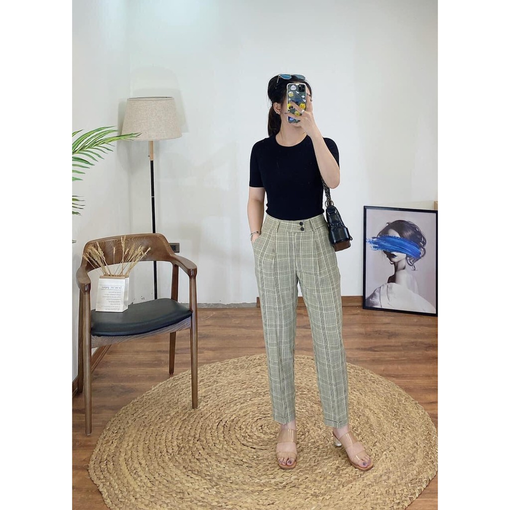 Quần baggy kẻ S A L E