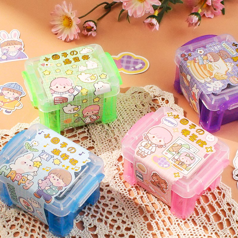 Hộp 3 cuộn washi tape và sticker Tiểu Đoàn Tử | BSW104