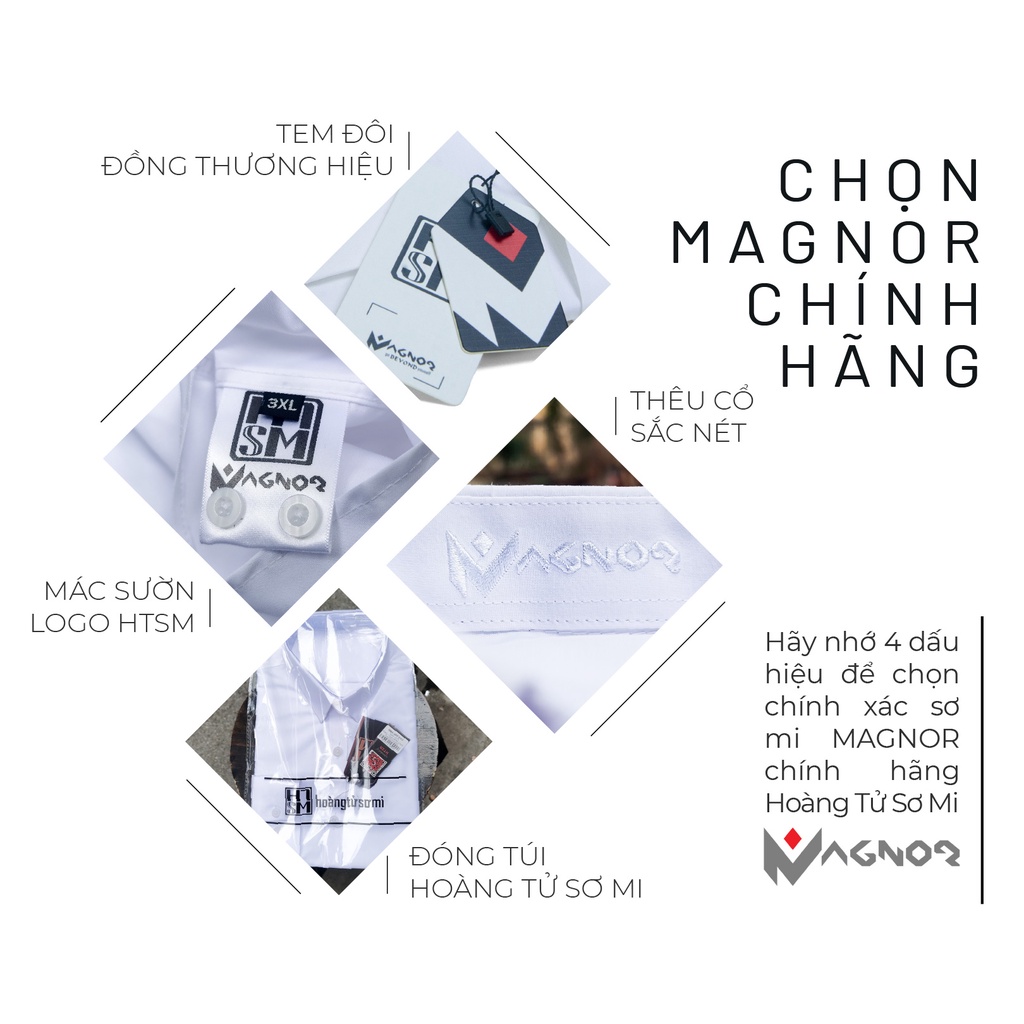 Áo sơ mi nam dài tay HTSM MAGNOR Malin vải Polyspun trơn chống nhăn, cổ tàu, dáng slimfit che khuy