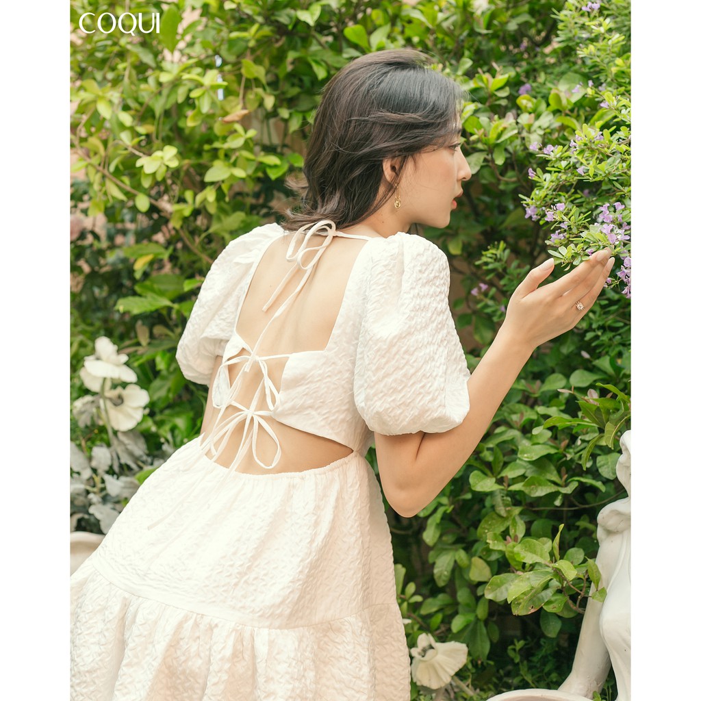 [COQUI] Candy Dress - Váy tay phồng họa tiết cut-out | BigBuy360 - bigbuy360.vn