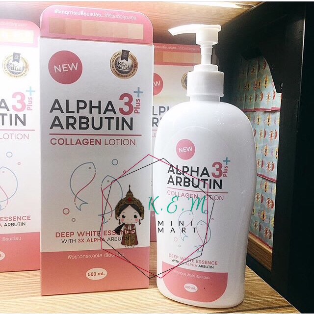 Lotion Sữa Dưỡng Trắng Da ALPHA ARBUTIN 3 Plus+ Collagen 500ml - Thái Lan