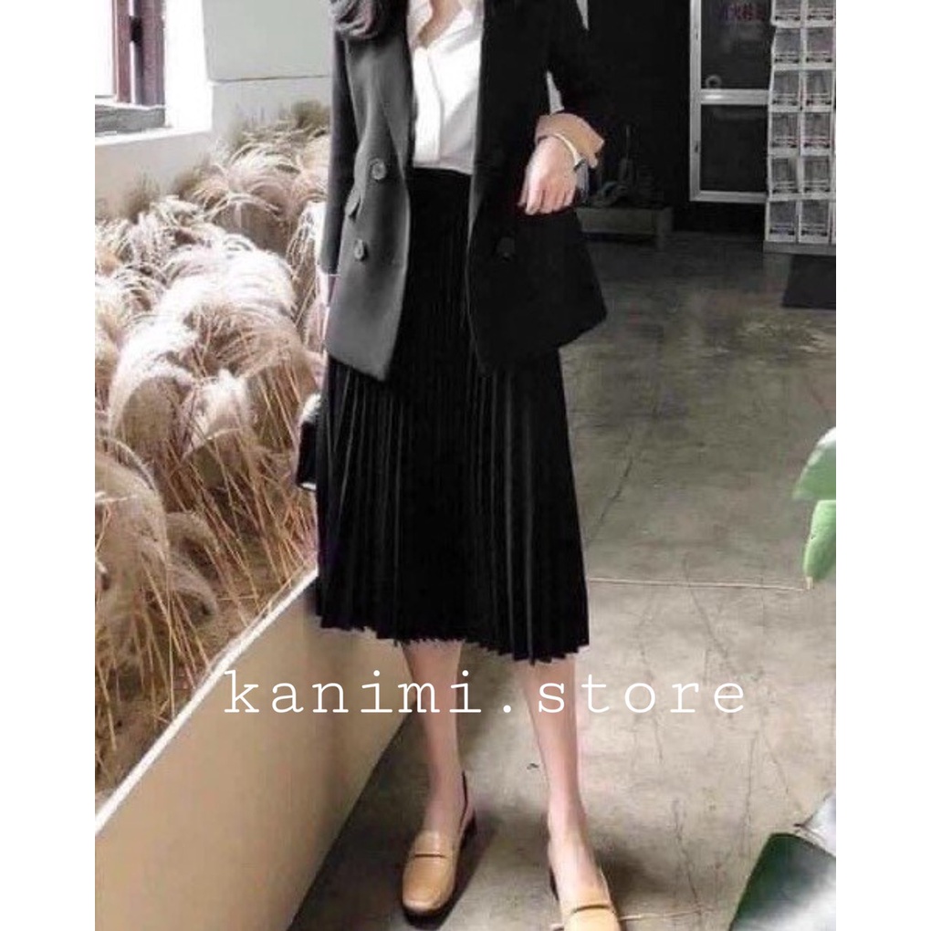 Chân váy xếp ly dáng dài Kanimi siêu rẻ