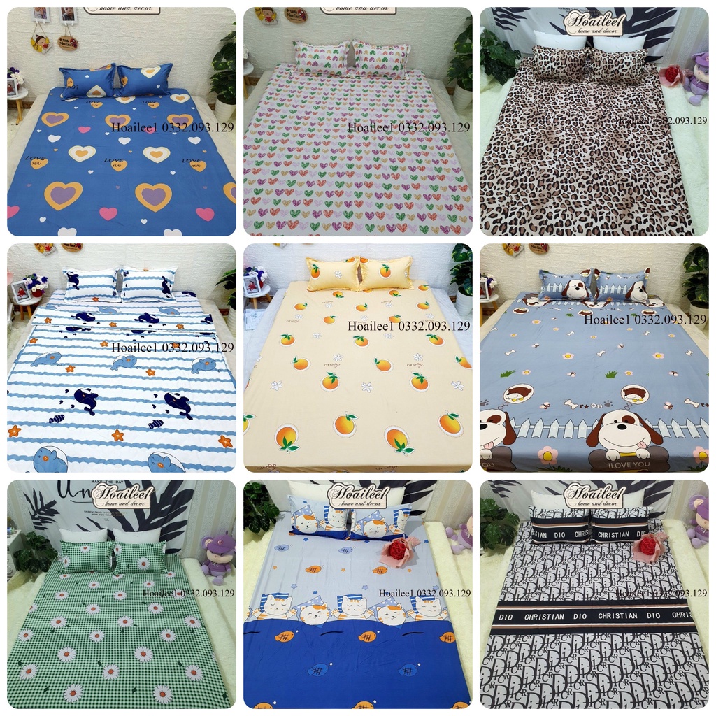 Ga gối ❣️ FREE SHIP ❣️bộ ga gối POLY Cottong GIÁ RẺ nhiều kích thước [chọn mẫu] | BigBuy360 - bigbuy360.vn