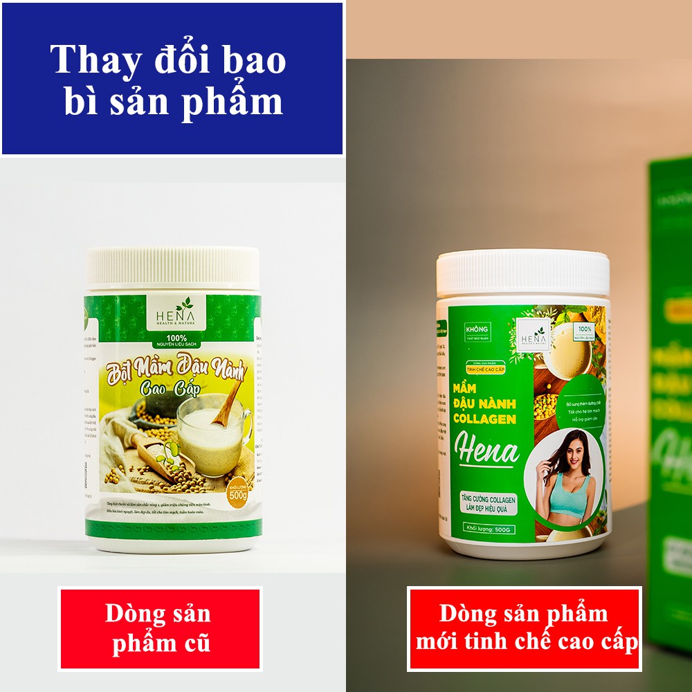 Mầm Đậu Nành Tăng Vòng 1 Hena 500G , Mầm Đậu Nành Nguyên Xơ An Toàn Cho Cơ Thể