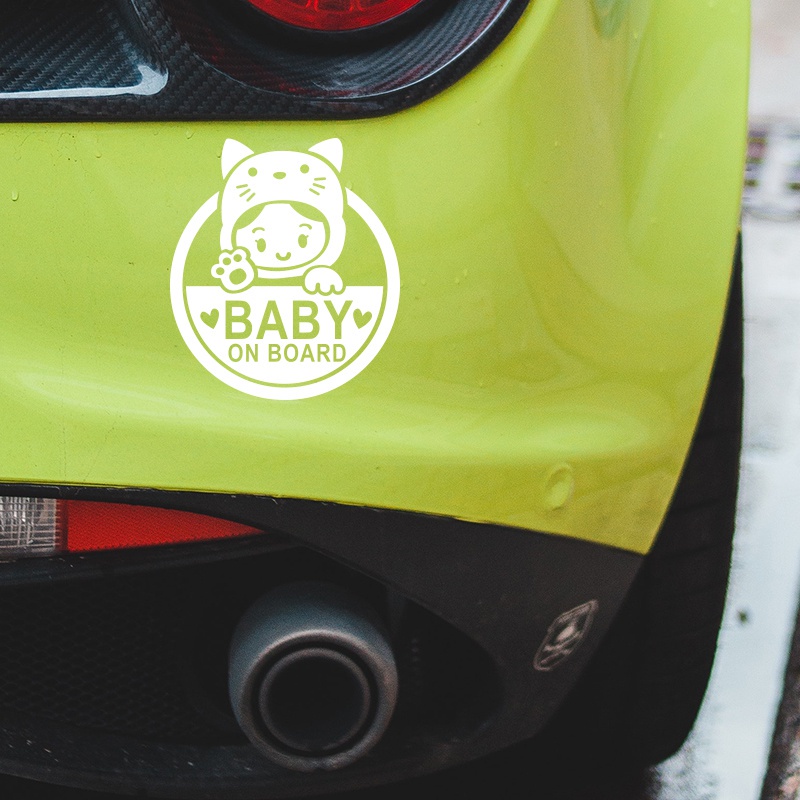 Miếng Dán Phản Quang Cảnh Báo BABY ON BOARD Chống Nước 15x17cm Cho Xe Hơi