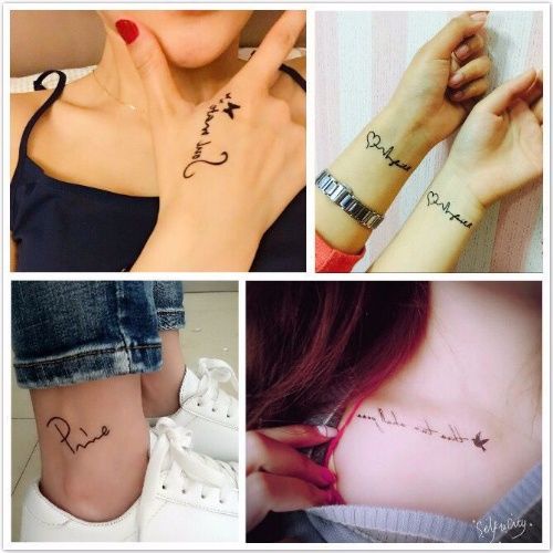 Hình Xăm Dán Tạm Thời Chống Thấm Nước Lâu Trôi Họa Tiết Chữ Tiếng Anh Dành Cho Nam Và Nữ