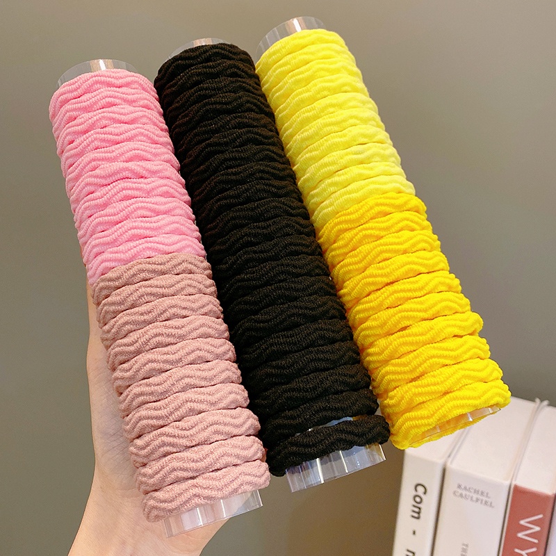 Set 20 Dây Buộc Tóc Gợn Sóng Màu Sắc Ngọt Ngào Không Làm Đau Tóc