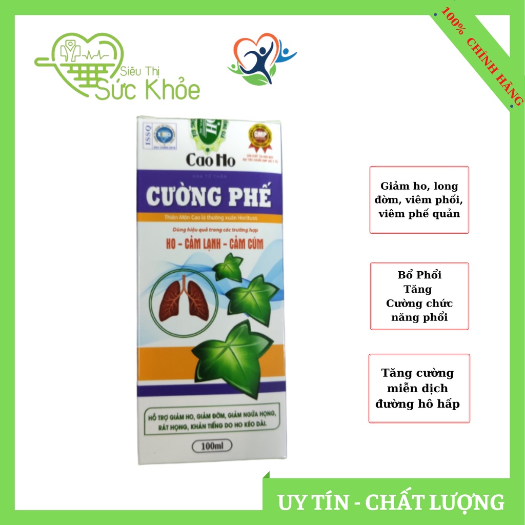 Cao ho Cường Phế, Bổ phổi, Giảm ho long đờm, Hồi phục chức năng phổi sau dịch, Tăng cường chức năng hô hấp của phổi