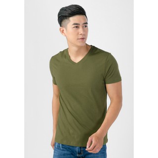 Áo thun nam cổ tim cao cấp thoát nhiệt nhật bản rêu