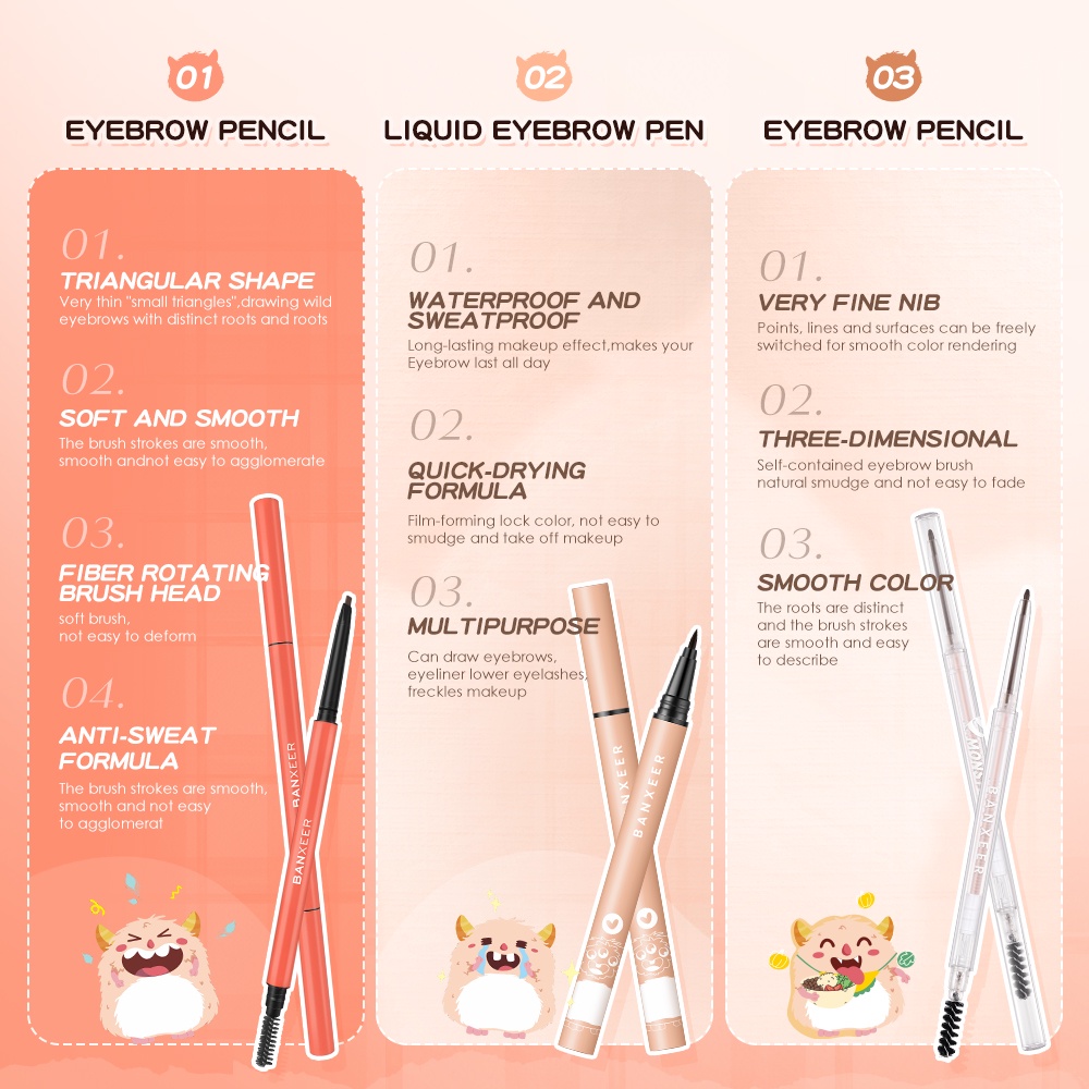 Chì kẻ mày BANXEER chống thấm nước và lâu trôi chất lượng cao 30g
