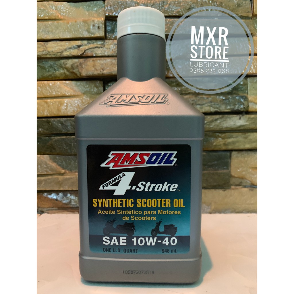 [Combo] Dầu Nhớt Tay Ga Amsoil Scooter Stroke 10w40 946ml + Nhớt Láp Tay Ga Motul 80w90 120ml