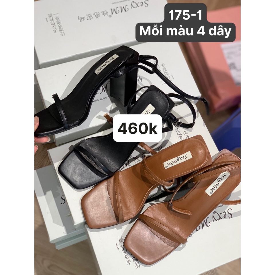 Sandal quai mảnh gót trụ vuông 8p 175-1- Kachi House