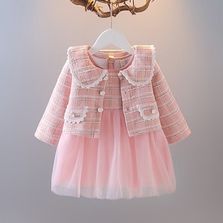 set váy dạ sweet hồng dày dặn cho bé