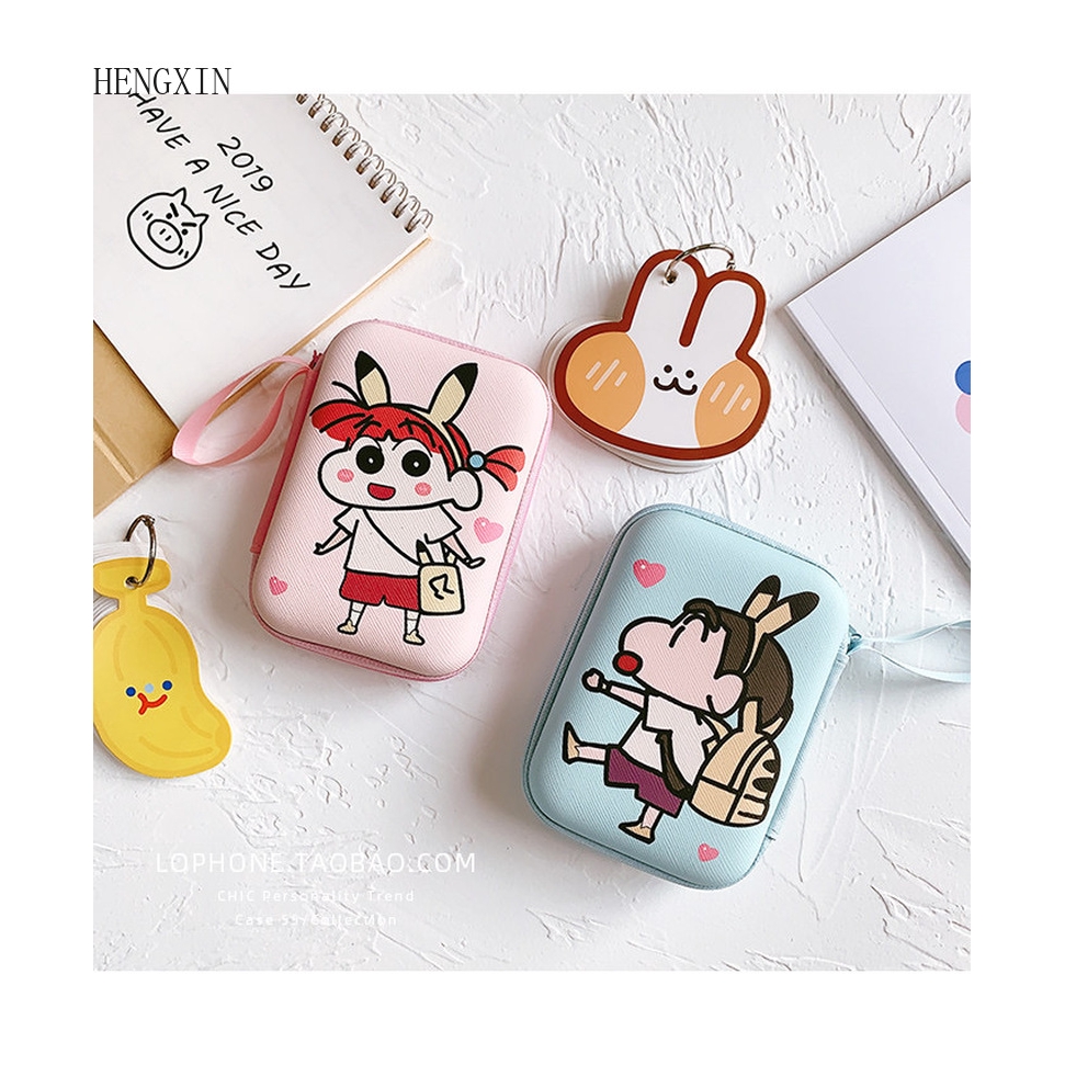 Fresh cartoon and cute earphone storage bag charging cable 2.5 inch hard disk holder coin purse