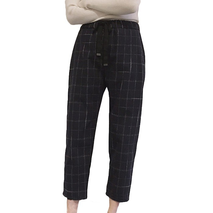 IELGY Quần Sọc Ca Rô Ống Rộng Phong Cách Hàn Quốc Harajuku Thời Trang Mùa Hè