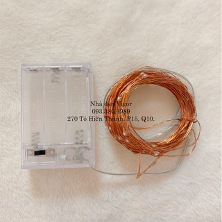 Đèn Đom Đóm 10m (Pin) - Dây đồng - Màu vàng