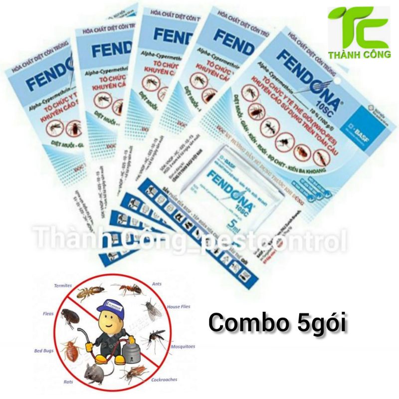 Combo 5 gói Fendon10SC 5ml diệt côn trùng ruồi,muỗi, kiến, gián