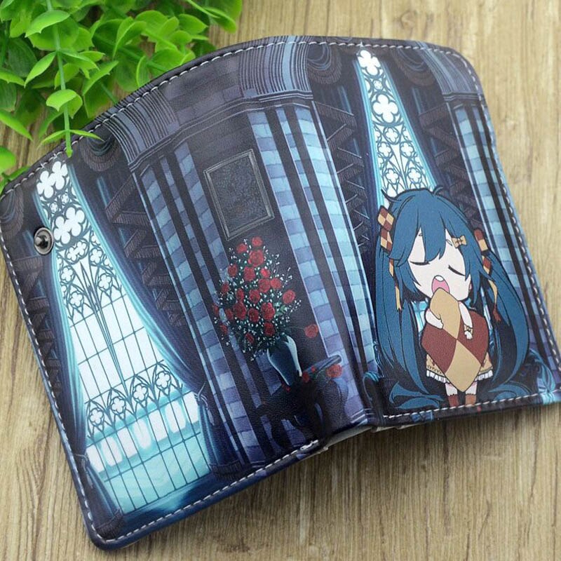 Hatsune Miku Short Wallet Miku Cartoon Printing Anime Coin Purse