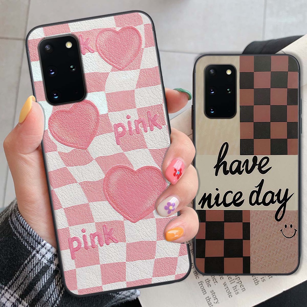 Ốp Samsung S20 / S20 Plus / S20+ caro trái tim cá tính, thời trang siêu đẹp, siêu phong cách