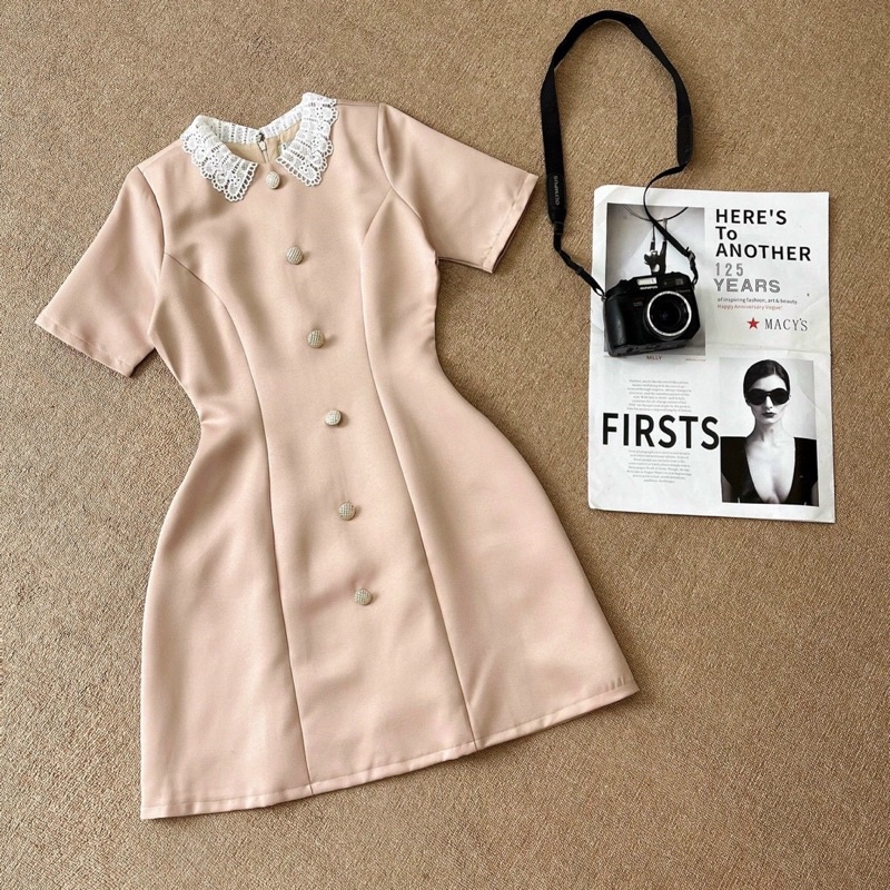 Đầm Nude Nút Xoè Xinh Xắn