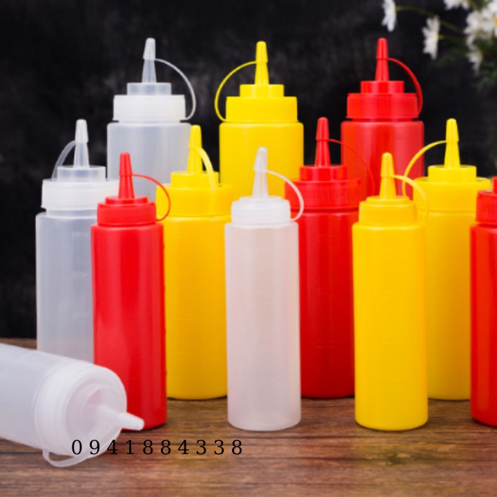 Bình Nhựa Đựng Sữa Đặc, Đường, xịt Tương Ơt - chai sốt