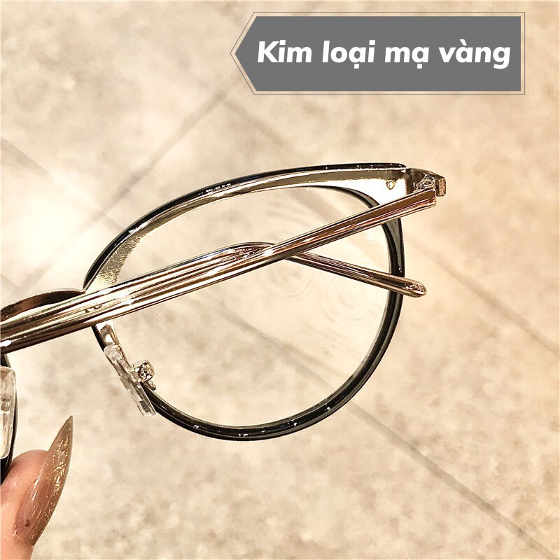 [Mã FASHION10 giảm 10K] Mắt Kính Tròn Gọng Kim Loại Hot Girl Phong Cách Retro siêu dễ thương | BigBuy360 - bigbuy360.vn