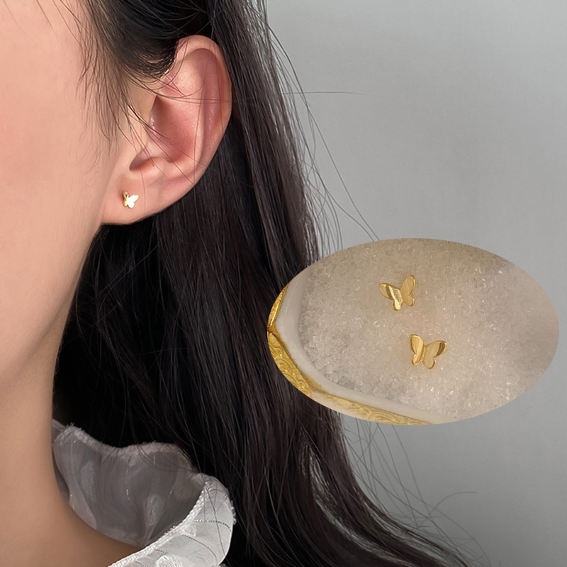 Hoa Tai Con Bướm Cute Butterfly Earrings Korea Simple Gold Stud Earring Ear Studs Women Jewelry Gift