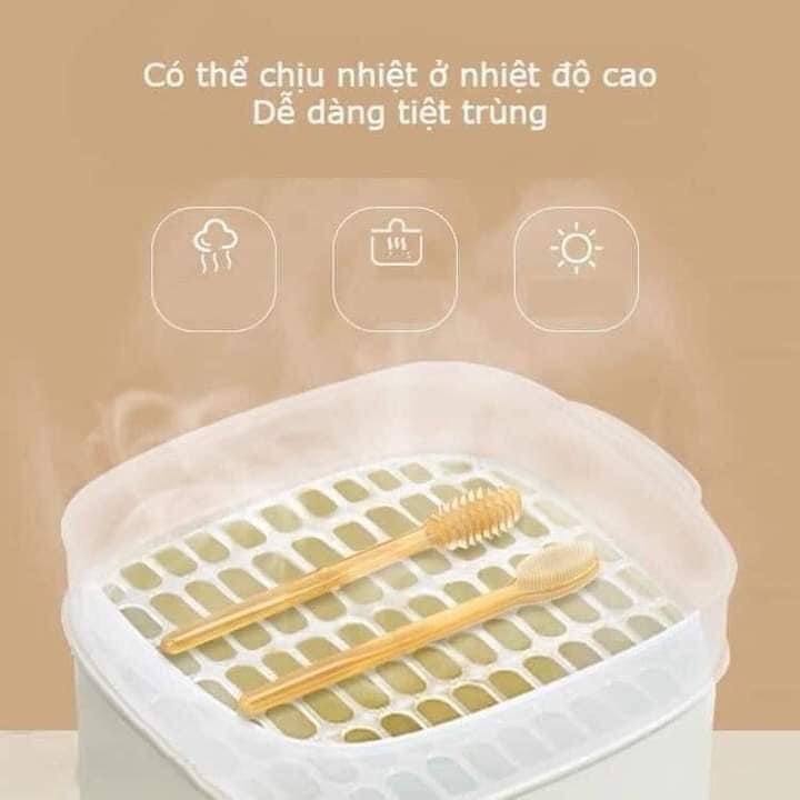 Set rơ lưỡi và bàn chải đánh răng silicon cho bé từ 0 - 18 tháng